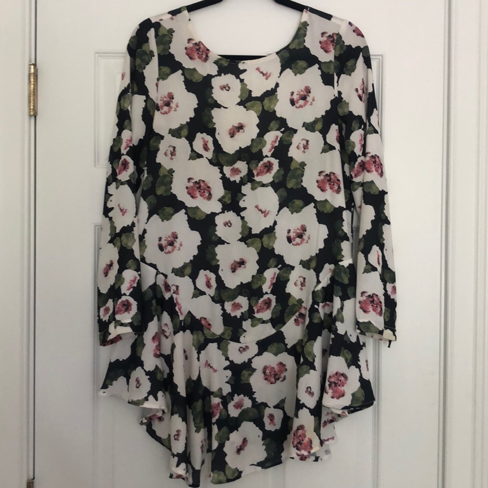 Printed drop-waste dress